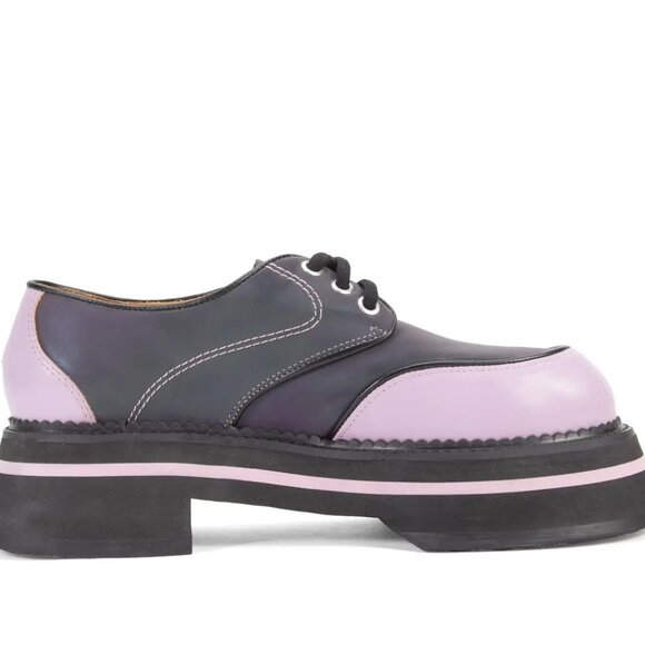 John Fluevog, Fresh Vogs Vintage Style Lace-up Holographic Purple, W. Size 9 - Picture 2 of 4